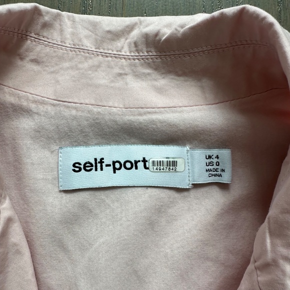 Self-Portrait Pink Cutout Mini Dress Lace Appliqué Shirt Dress - US 0 - Picture 4 of 11